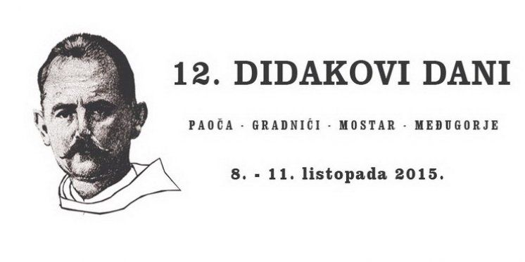 Najavljujemo: 12. Didakovi dani  od 8. do 11. listopada