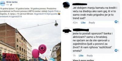 Erste banka promovira gay povorku – naišli na negodovanje klijenata