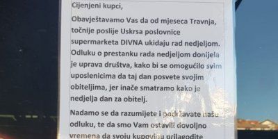 BRAVO! Supermarket iz Posušja ukida rad nedjeljom!!! 