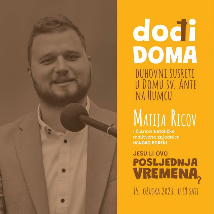 MATIJA RICOV GOST TRIBINE &#039;DOĐI DOMA&#039; NA HUMCU