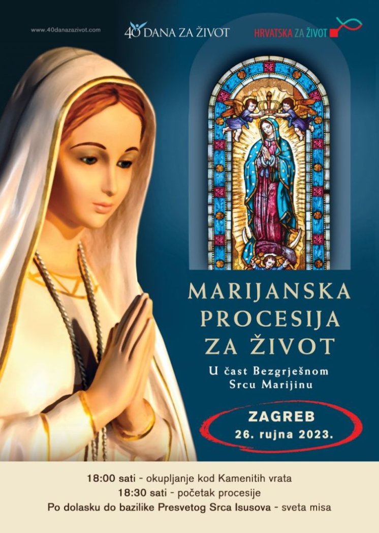 Marijanskim procesijama za život započinje jesenska kampanja 40 dana za život