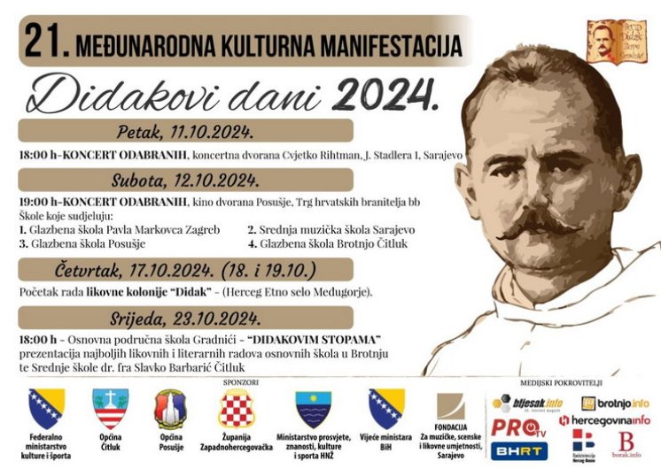 PROGRAM 21. međunarode kulturne manifestacije „Didakovi dani“