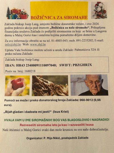 „Božićnica za naše siromahe“.